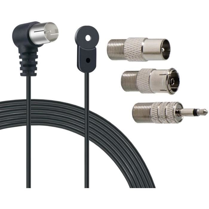 Antenne Radio FM Dab Intérieur 75 Ohm Base Magnétique, Câble 3m Et