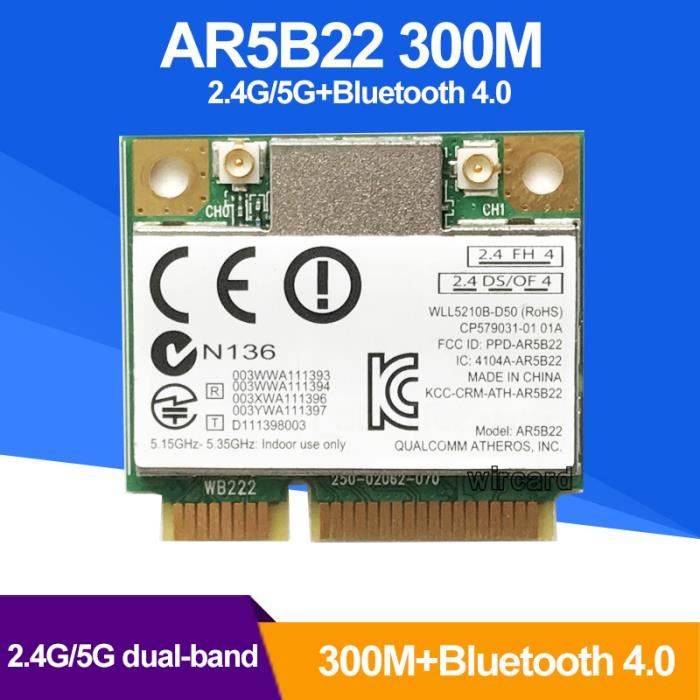Ar5b22 - Carte Sans Fil Pour Atheros Ar5b225 300mbp Mini Pci-e Wifi ...