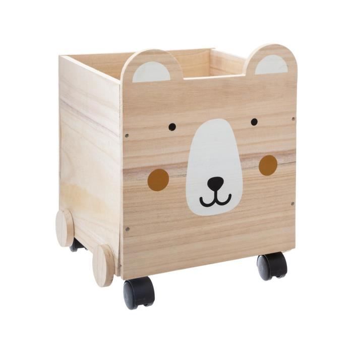Atmosphera Coffre En Bois A Roulettes Oreilles D Ourson Wild