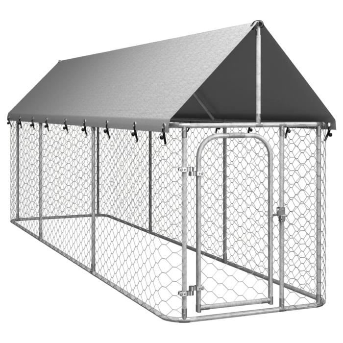 Meilleurs prix pour Lavienrose Chenil extérieur avec toit pour chiens 400x100x150 cm 116095