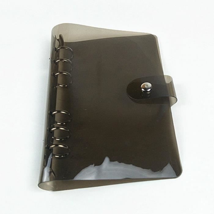 2 PCS Classeur A5 à Anneaux 6 Anneaux - Housse Cahier PVC Transparent Souple Couverture Protection Carnet