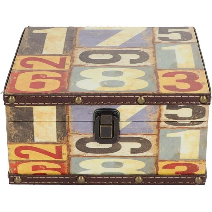 Coffre Au Trésor En Bois Vintage Nizirioo 18x11x10cm Avec Serrure à Combinaison - Décoration Et Rangement Bijoux
