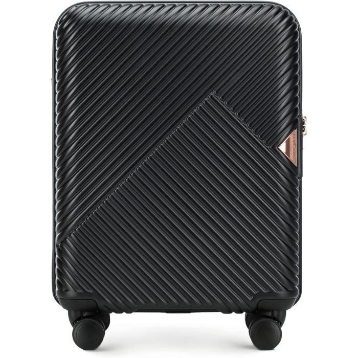 Valise Cabine Rigide 20" Avec Serrure TSA - Polycarbonate, Cadre Alu, Roues Silencieuses, Extension, Argent