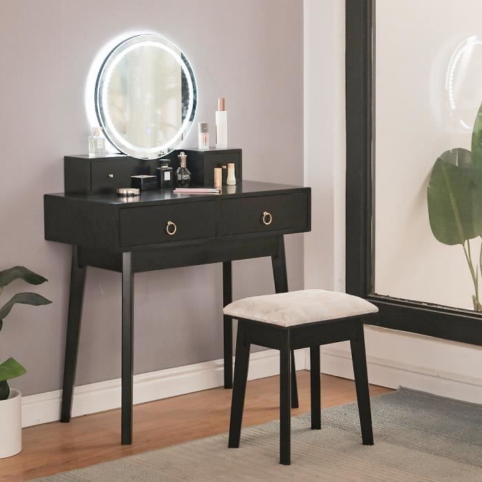 Coiffeuse  Table maquillage, Coiffeuse cdiscount, Miroir coiffeuse