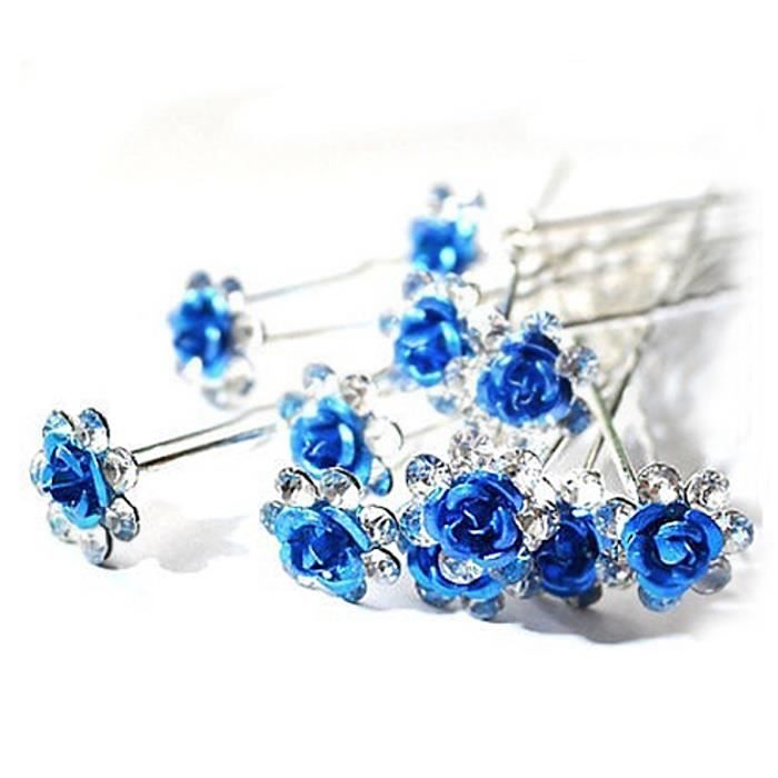 ACCESSOIRES CHEVEUX PERLE BLANCHE STRASS 1 LOT DE 5 EPINGLES A CHIGNON 