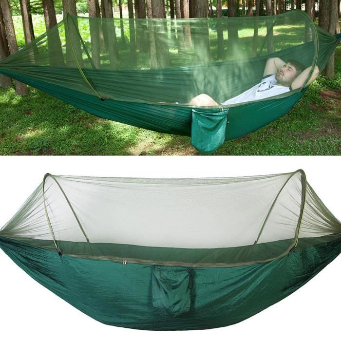 1# Camping hamac Double Portable hamac lit Suspendu avec moustiquaire pour Camping en Plein air Voyage randonnée randonnée Sac à Dos