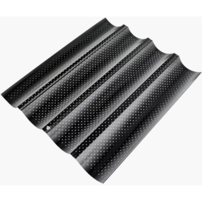 Plaque de Cuisson Moule à 4 Baguettes Anti-Adhésif de Cuisson Pain Plaque à Pain Couleur Aleatoir