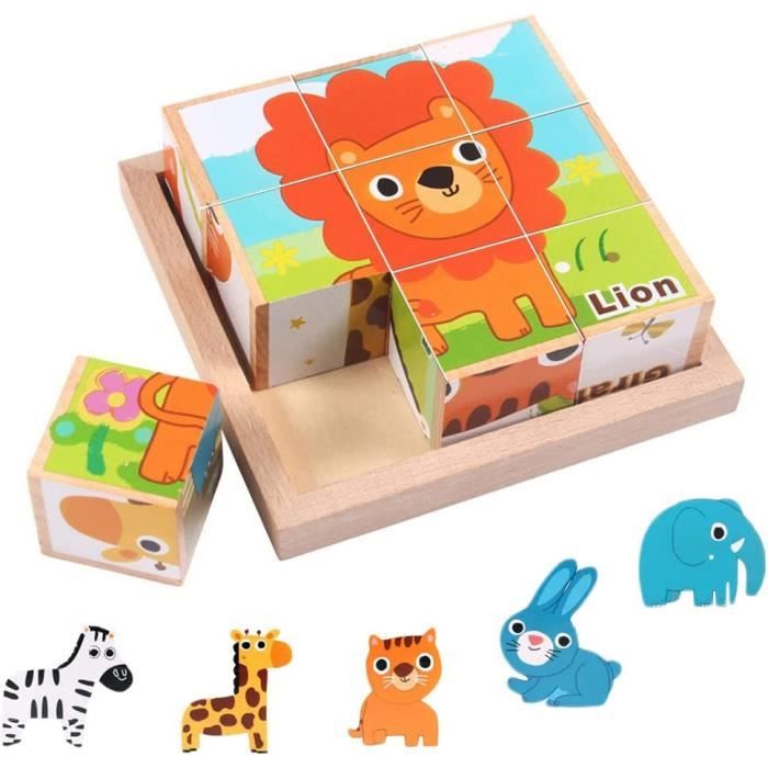 Set De 5 Puzzles En Bois 24 Pièces – Animaux, 22,5x15 Cm, Pour Enfants 3-8 Ans, Cadeau éducatif