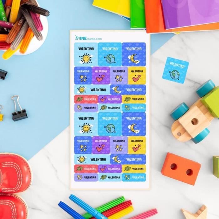 280 étiquettes Autocollantes Personnalisables Pour Crayons - Bleues, Imperméables, Pour école Et Maternelle