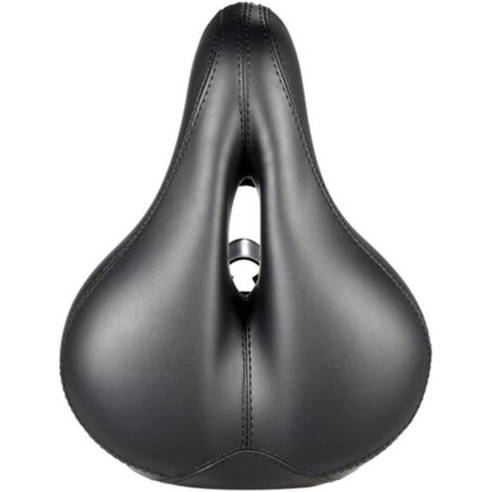 Selle De Vélo Large En Mousse à Mémoire De Forme – Housse Cuir PU, Double Suspension, Feu Arrière LED – Intérieur Et Extérieur