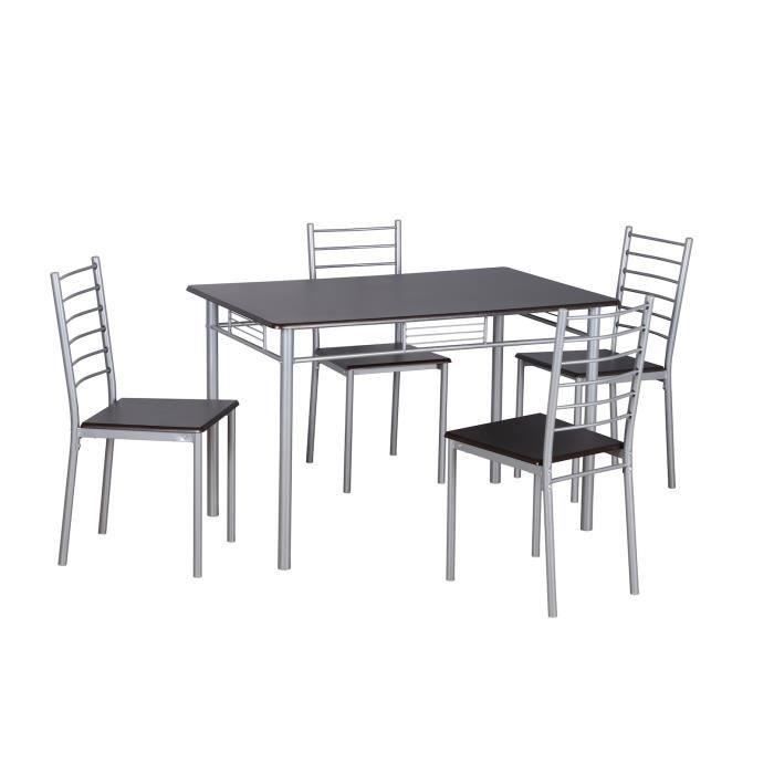Ensemble 1 Table Et 4 Chaises Pour Votre Salle A Manger Ou Votre Cuisine Ankara Coloris Wenge Et Gris Achat Vente Table De Cuisine Ensemble Table Et Chaises Cdiscount