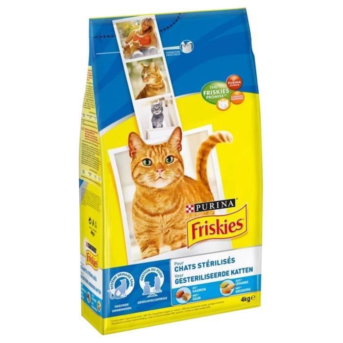 Friskies Croquettes Chats Sterilises Saumon Legumes 4kg Lot De 2 Cdiscount