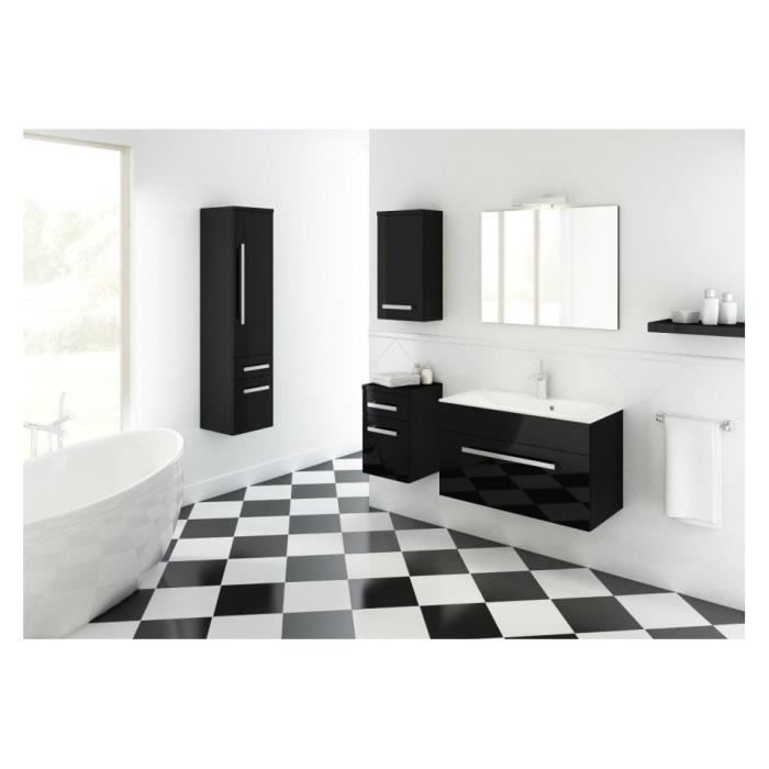 Meuble De Salle De Bain Olex Noir 60cm Colonne Avec Colonne