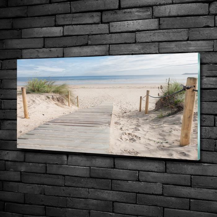 Tulup Tableau sur Verre 5 pi/èces Art Mural 170x100cm Impression Image Verre Tremp/é D/écoration Murale Tableau Peinture Murale Cadre Triptyque Polyptyque arbres Palm sur Bora Bora