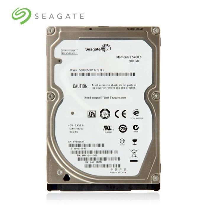 Disque Dur 500Go SATA 2.5 Seagate ST9500325AS 5400RPM PC Portable 8Mo