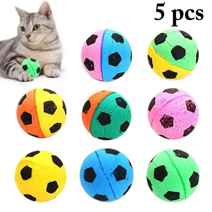 Ballon De Football En Mousse Souple Pour Chat, 5 Pièces, Jouet Interactif,  Fournitures Pour Animaux De Comp Multicolor S -Wl1575 - Cdiscount