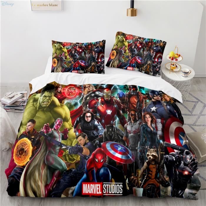 BHY-89 Parure de lit Disney Marvel Avengers Captain America, ensemble de  literie, housse de couette, taie d Taille:200x200cmx1 - Cdiscount Maison
