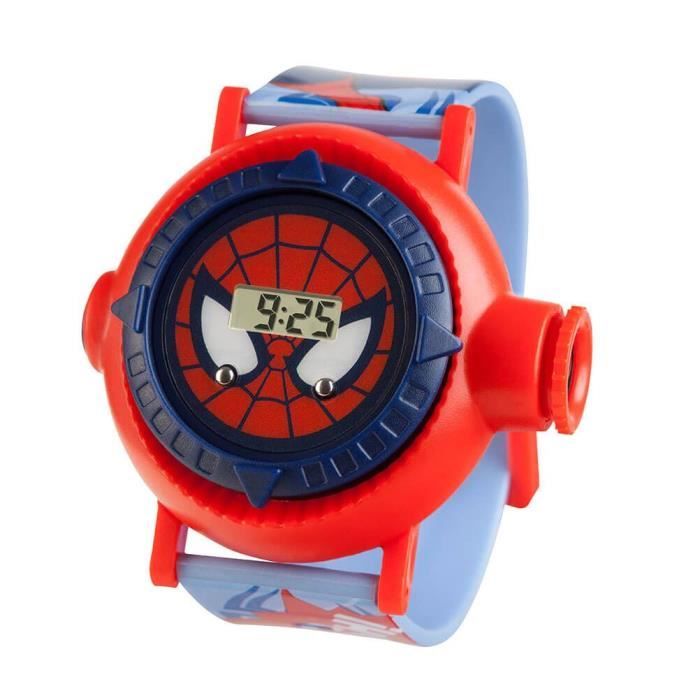 Montre Enfant Spider-Man à Quartz Avec LEDs - Boîtier Acier Gravé Coffret Bois