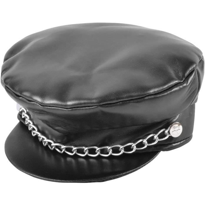 chapeaux de déguisement pour adultes bristol novelty bh159 punk casquette de cuir noir, taille unique 24547