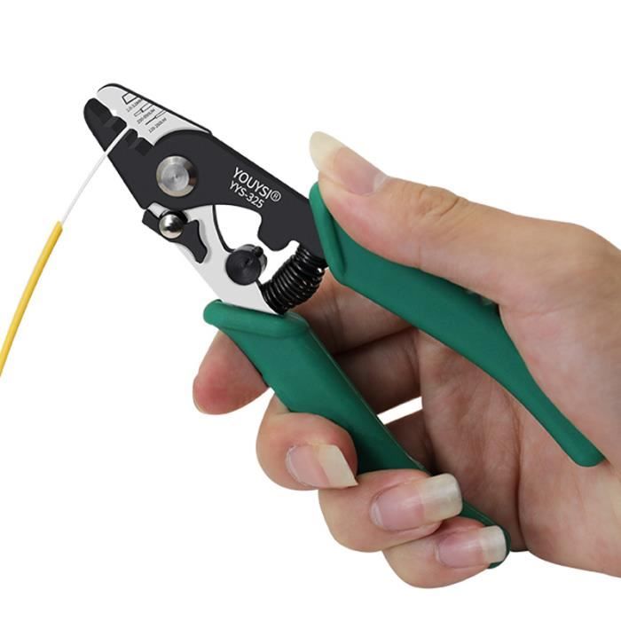 Kit Outils Fibre Optique FTTH 5 En 1 - Coupeur FC-6S + Pinces à Dénuder - Professionnel