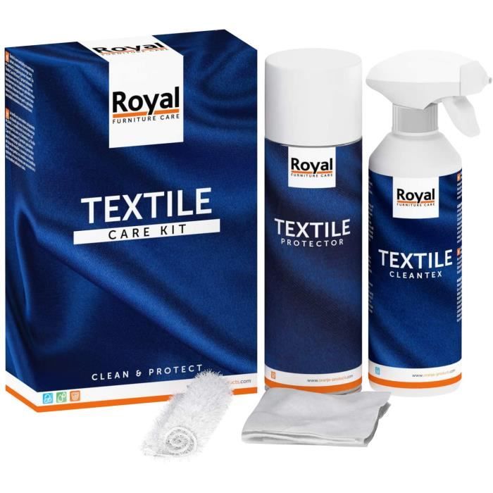 Royal Textil Kit d'entretien Nettoyant Cleantex 500 ml et protection 500 ml avec gant de nettoyage et chiffon
