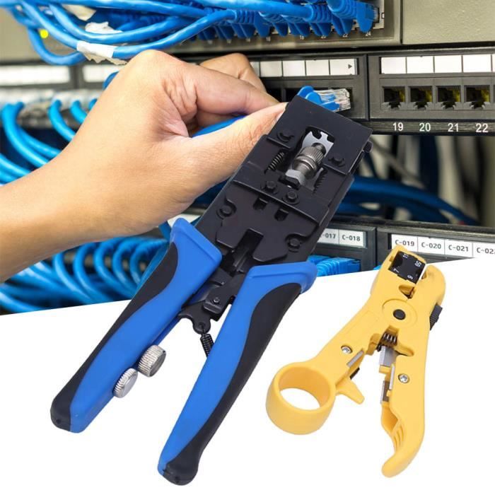 Atyhao Sertisseuse de câble Pince à sertir pour câble coaxial F / BNC / RCA  Pince à sertir à compression Pince réseau