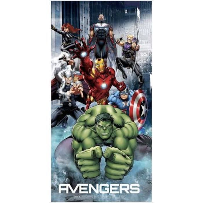 Serviette De Plage Avengers Marvel 140x70 Cm - Serviette Microfibre Enfants - Séchage Rapide Et Douce