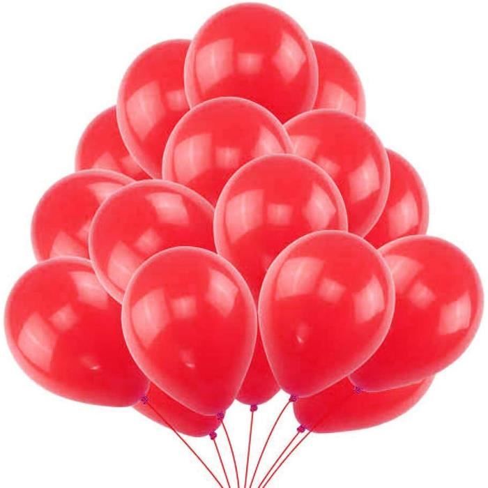 50 Ballons Rouges En Latex Mat - 5 Pouces - Avec Ruban - Pour Anniversaire, Mariage, Fête