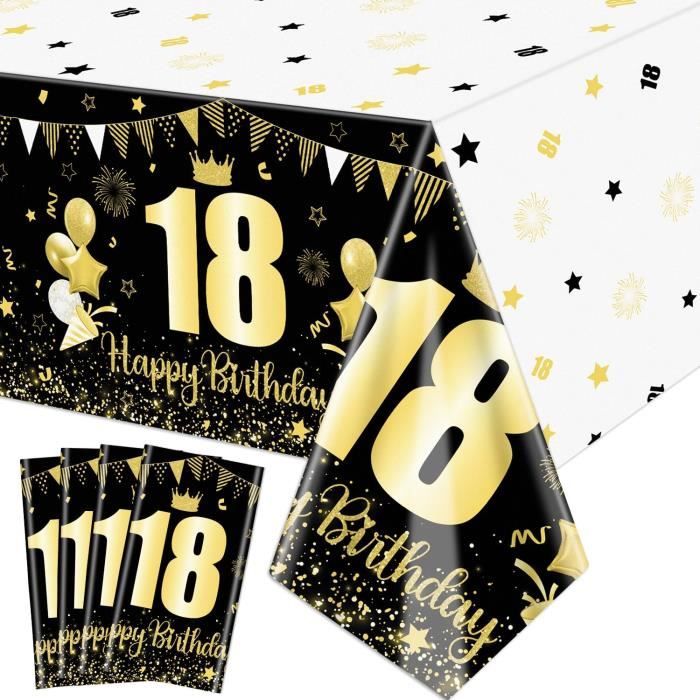 Guirlandes D'anniversaire 18 Ans – Lot De 3, Noir Et Or, 2,24 M, Papier De Qualité