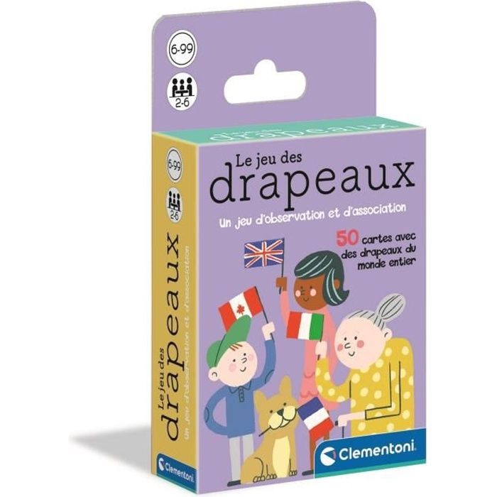 Jeu des drapeaux - Clementoni - Mixte - A partir de 6 ans - Cartes de drapeaux du monde