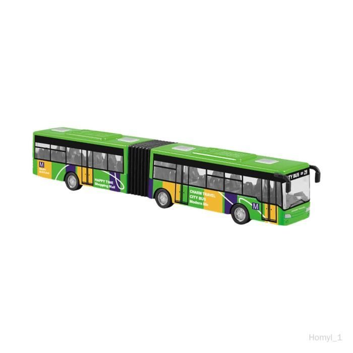 Modèle de Bus de Simulation moulé sous pression, jouet de collection en métal, Bus articulé à deux sections, jouet