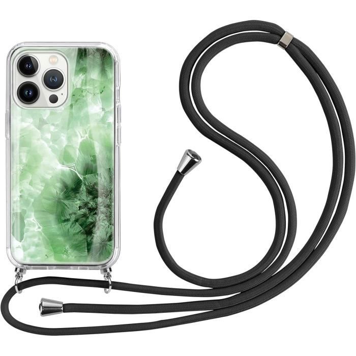 Nupcknn Coque Avec Cordon Pour IPhone 15, Transparente Anti-Jaunissement Coque Antichoc Housse Collier Réglable Téléphone Étui Portable Lanyard Case Protection Complète Cover