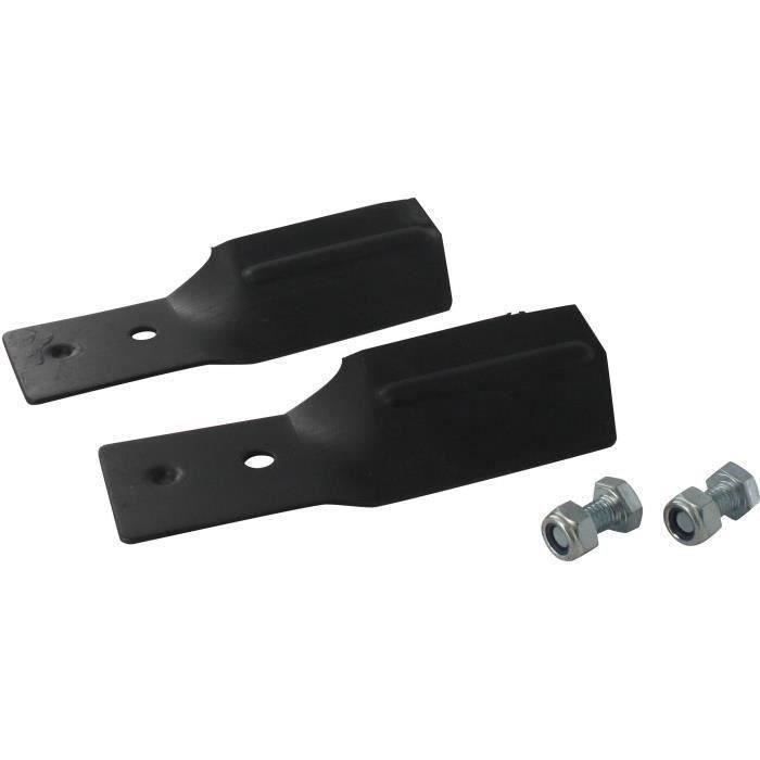 Jeu de 2 Lames adaptable pour tondeuse STIGA modèles Kommun et Multiclip - L: 142mm, alésage central