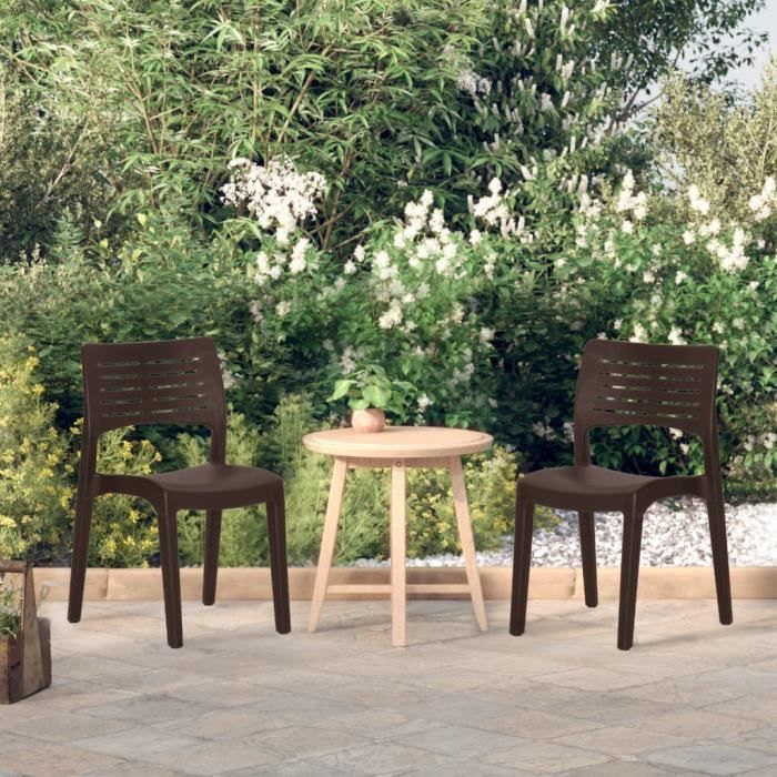 chaise de jardin - famirosa - moka - polypropylène - confortable et durable