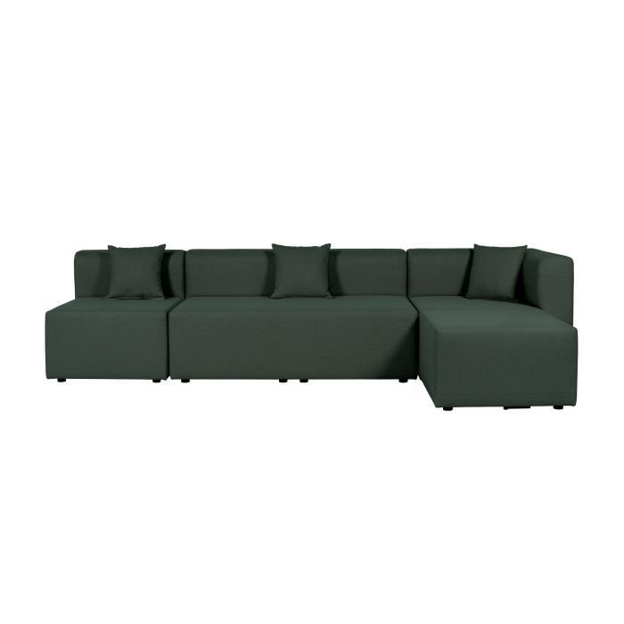 Canapé d'angle 5 places Tissu Vert