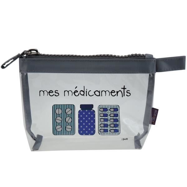 Incidence Paris 62154 Trousse à pharmacie Krystal Mes Médicaments  Transparent et Gris PVC et Nylon Zip H13 x 6 x 19 cm - Cdiscount Bagagerie  - Maroquinerie