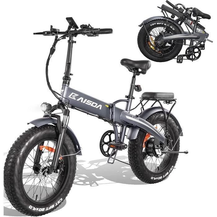 Vélo électrique Pliable KAISDA 20" Fatbike 36V 250W - Double Batterie 13Ah/20.8Ah - Autonomie Jusqu'à 100km