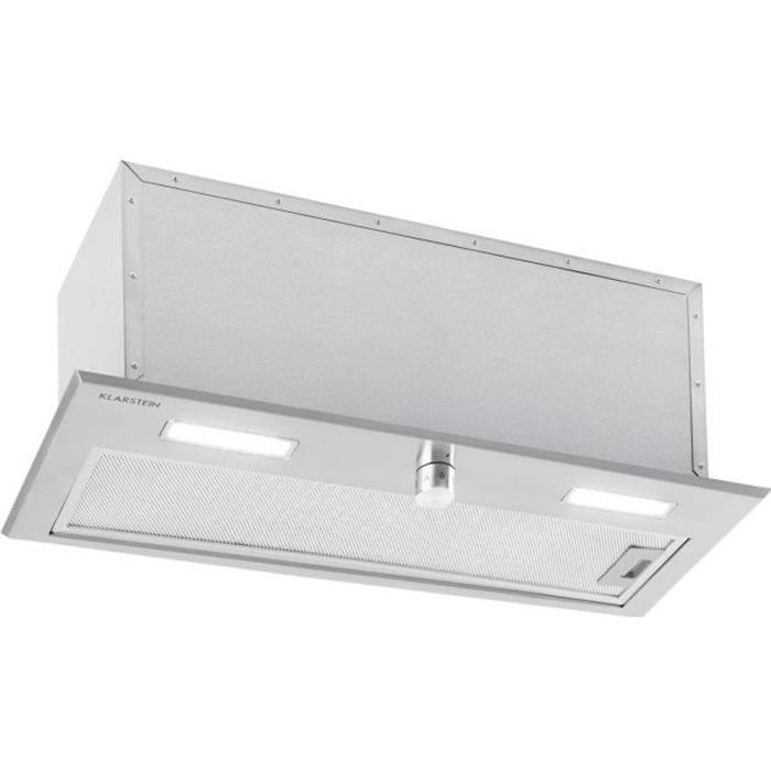 Klarstein Simplica Hotte aspirante encastrable 70 cm - Extraction 400 m³ - h - Eclairage LED - Inox argent