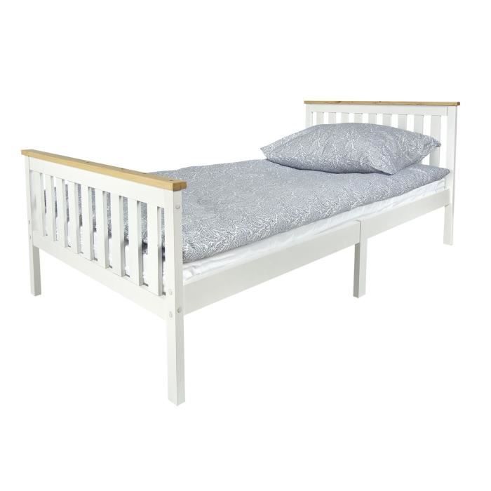 lit pour les enfants - blanc - milano pine 200 cm
