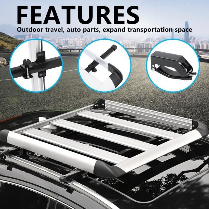 galerie de toit barre de toit universelle charge 75kg 110x90cm leshp cdiscount auto