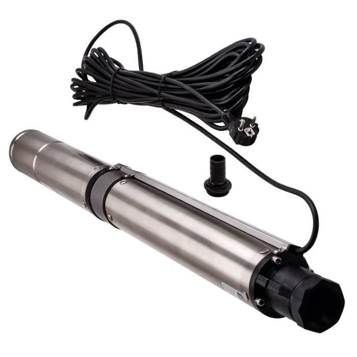 Pompe De Puits Profond Ansobea 1100W - Débit 4000 L/h - Acier Inoxydable - Hauteur Max 81m