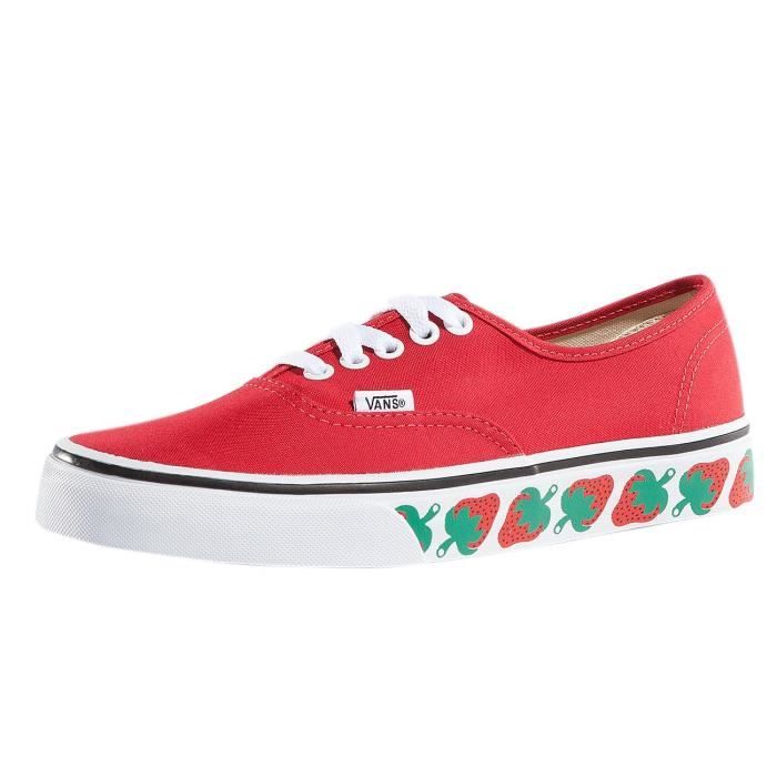 Vans Femme Chaussures Baskets Authentic Strawberry Tape Rouge
