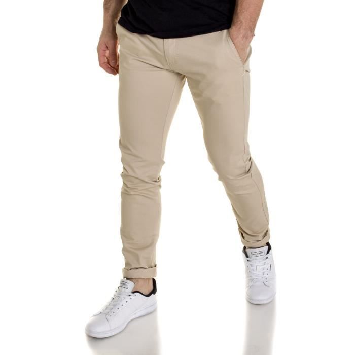 Pantalon Chino Homme Beige Beige Cdiscount Pret A Porter