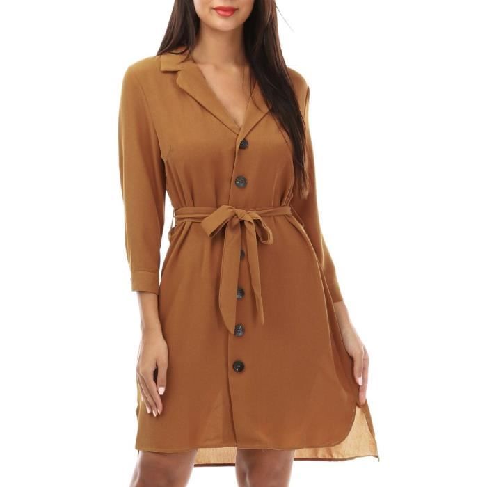 Robe marron fluide clearance