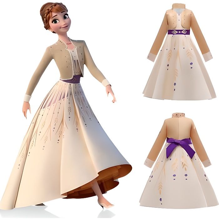 Robe Anna La Reine des neiges, Déguisement Anna, La Reine des neiges 2, Robe  La Reine des neiges 2, Robe de princesse, Anniversaire La Reine des neiges  -  France