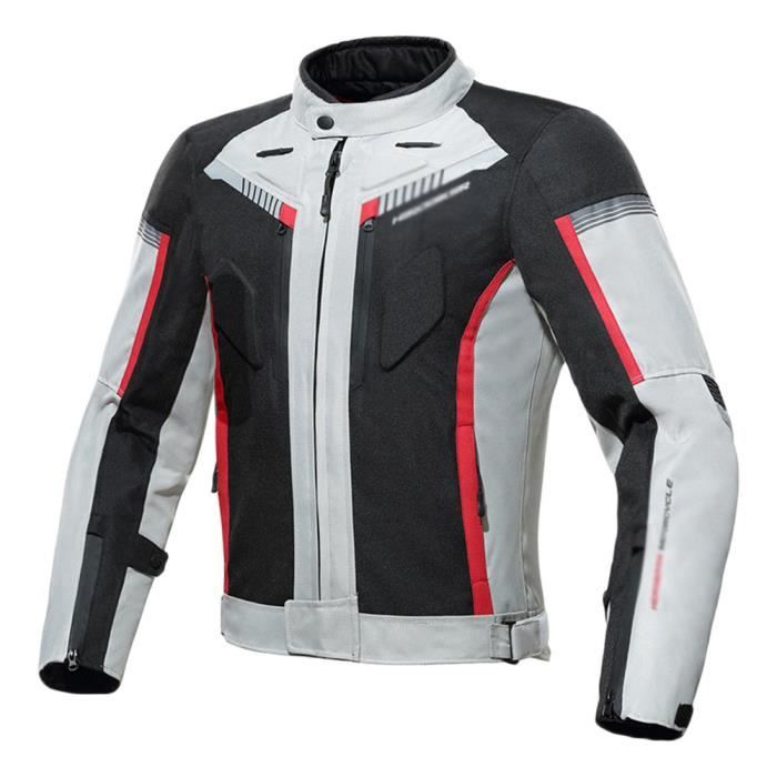 JET Blouson Veste Moto Homme Imperméable Avec Armure Textile Aquatex (Blanc  Rouge) - Cdiscount Auto