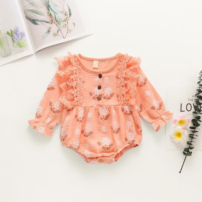 Combinaison Bébé Fille En Laine - Jumpsuit Manches Longues Hiver - Blanc Et Gris - 0-24 Mois