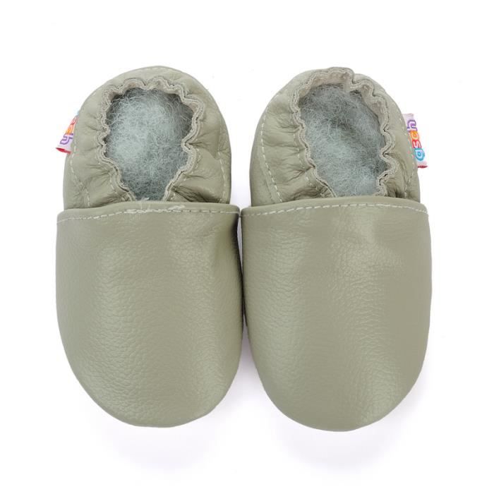 Chaussures Bebe Chaussons Bebe Chaussons Cuir Souple Premiers Pas Bebe Fille Garcon Chaussures Gris Cdiscount Chaussures