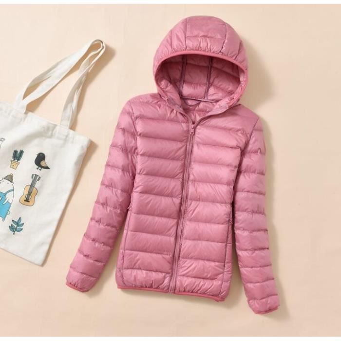 Doudoune femme KP211014CYRF01E Rose Grande taille Légère