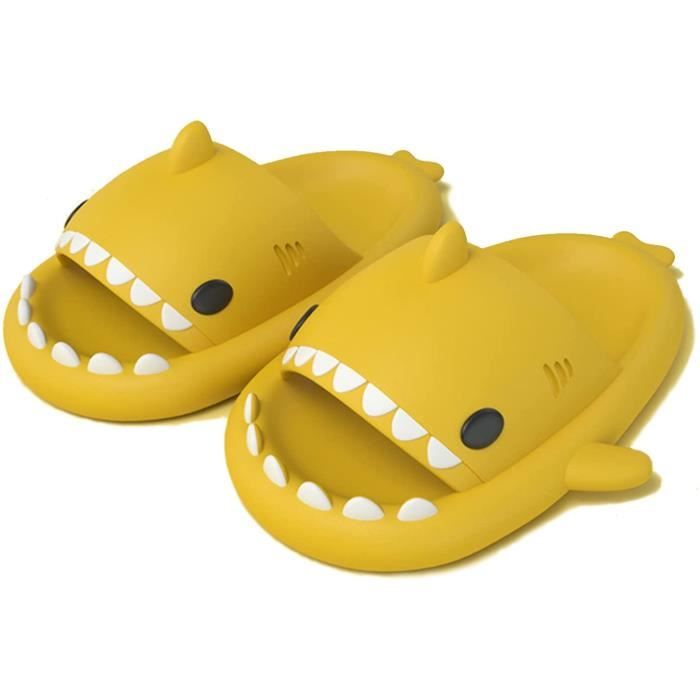 Vertvie Shark Cloud Slippers Pantoufles de Requin Été Femme Homme Chaussons de Piscine Plage Bout Ouvert Claquettes Antidérapante Shark Slides Slippers Pantoufles de Bain 